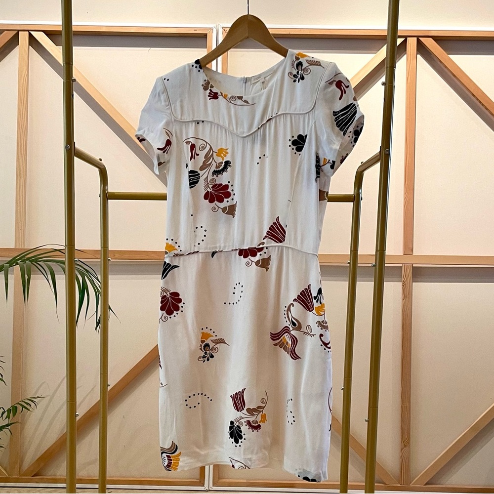 Maje Cream Dress with Floral Motif NWT